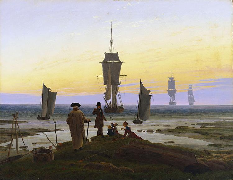 Caspar David Friedrich The life stages (beach picture, beach scene in Wiek Germany oil painting art